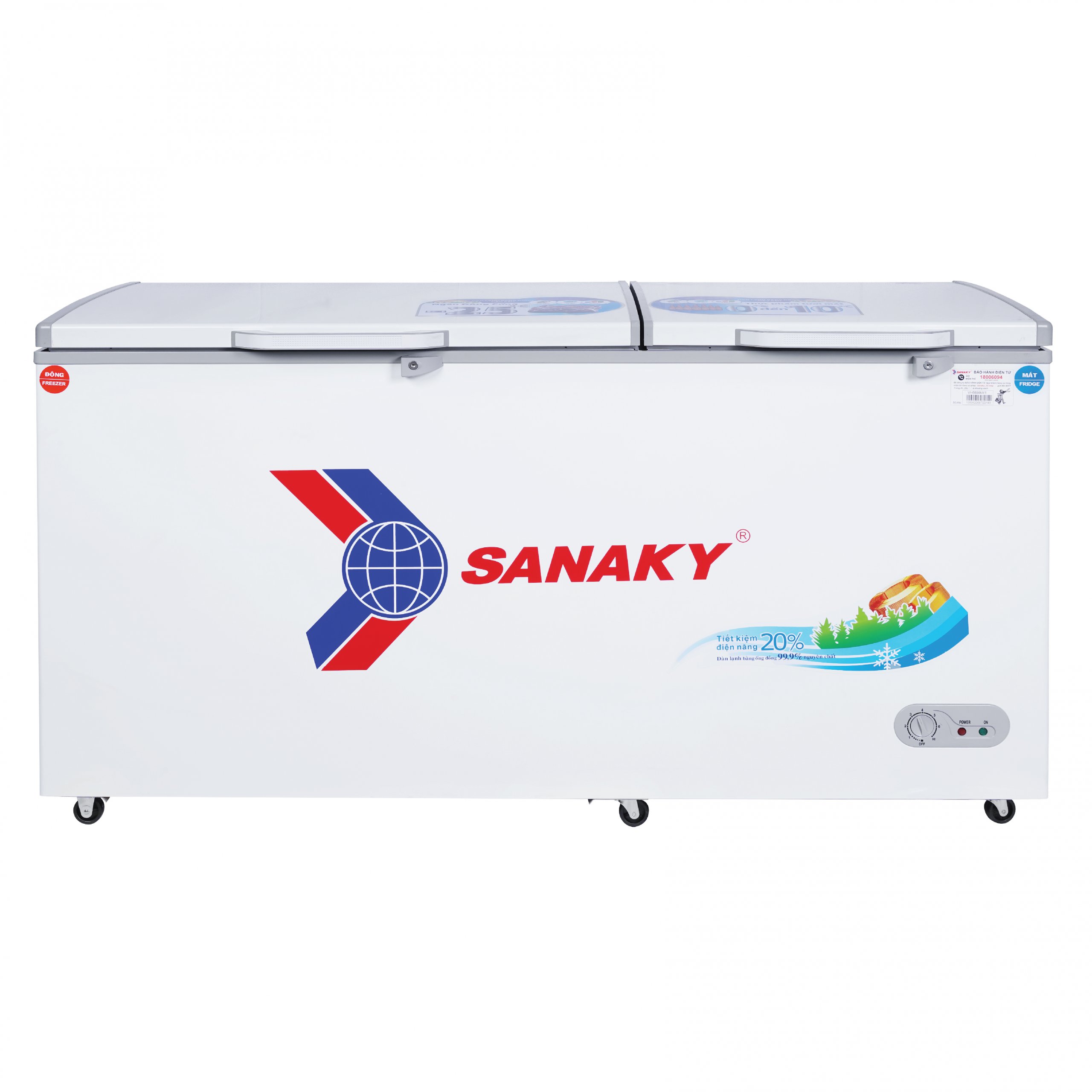 Tủ đông Sanaky 2 ngăn dàn đồng thường TD.VH6699W1