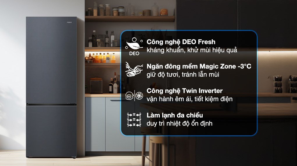 Tủ lạnh Aqua Inverter 292 lít AQR-B360MA(SLB) - Ảnh 4