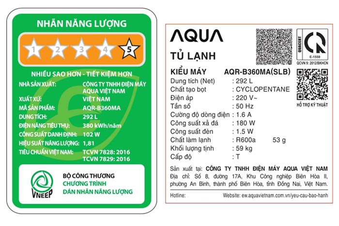 Tủ lạnh Aqua Inverter 292 lít AQR-B360MA(SLB) - Ảnh 6