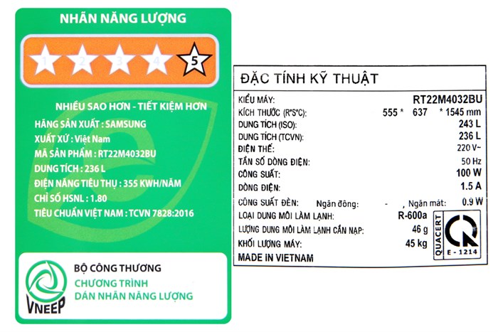 Tủ lạnh Samsung Inverter 236 lít RT22M4032BU/SV - Ảnh 14